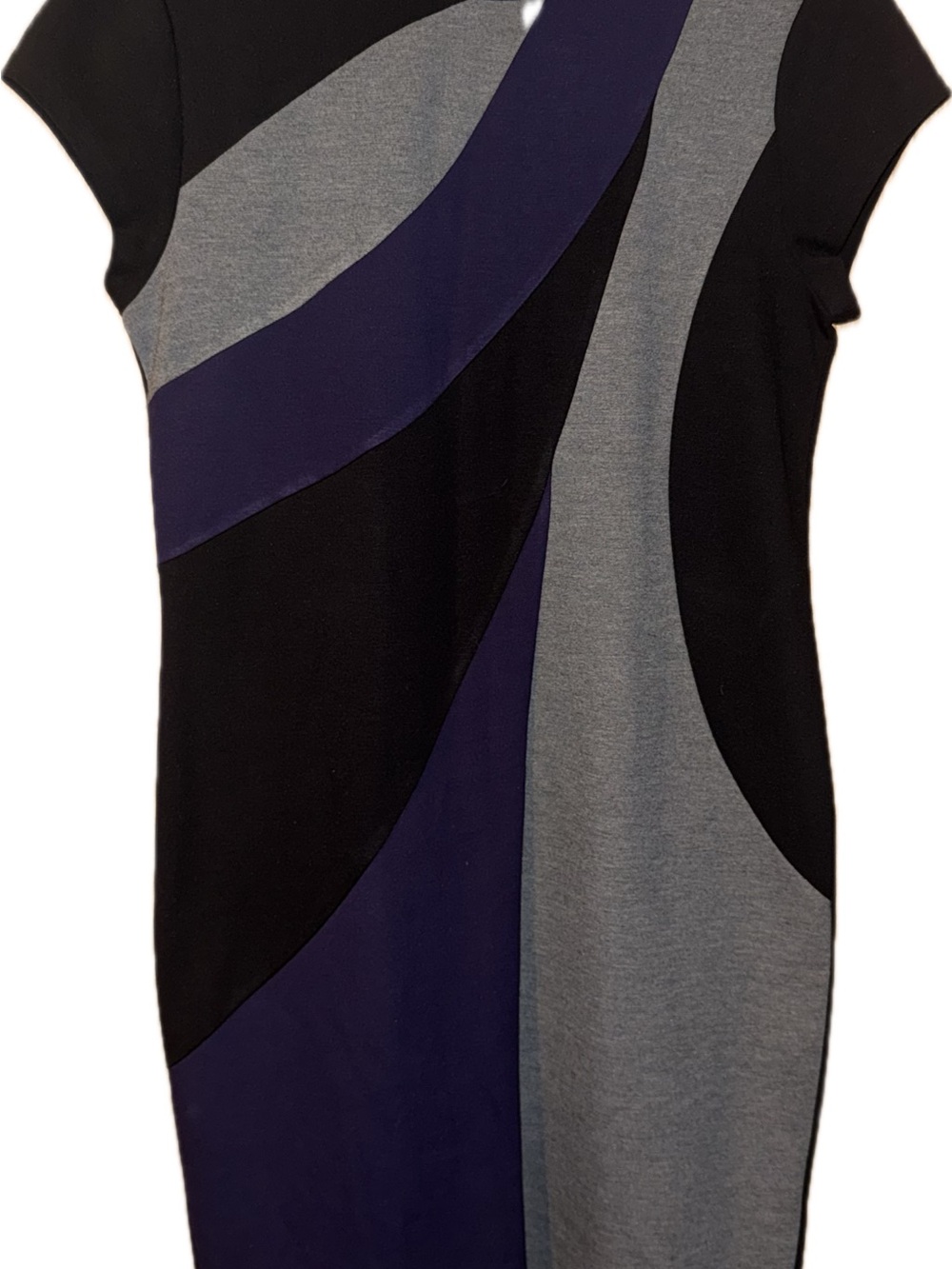 Chicos Travelers Dress in Black, Gray & Purple